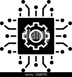 Machine Learning icon vector image. Suitable for mobile application web application and print media. Stock Vector