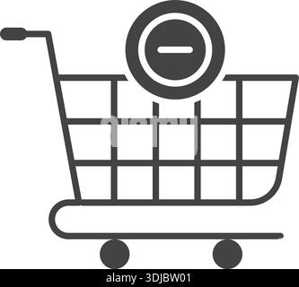 Remove from cart icon. Suitable for mobile apps, web apps and print media. Stock Vector
