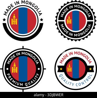 National flag of the Mongolia, set flat vector icons Stock Vector