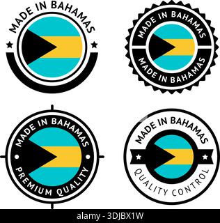 National flag of the Commonwealth of The Bahamas Stock Vector