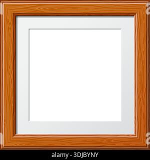 Wooden Frame for Photo or Pictures, isolated on white background. Vector Illustration. Stock Vector