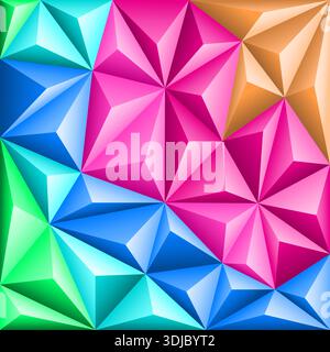 Multicolored Abstract Triangle Mosaic Pattern, vector background for design Stock Vector