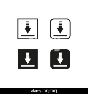 Professional downloading icons. Sophisticated storage Vector. International transfer symbols. Information application management. EPS 10. Stock Vector
