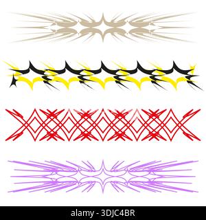 Sophisticated ornamental linear Vector. Detailed horizontal divider. Sharp geometric borders. Elegant stroke patterns. EPS 10. Stock Vector