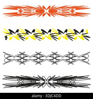 Sophisticated decorative horizontal Vector. Intricate sharp zigzag border. Ornate linear dividers. Professional stroke patterns. EPS 10. Stock Vector