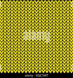 Yellow knitted texture. Black wool Vector. Winter apparel pattern. Warm sweater garment fabric cloth material piece unit. EPS 10. Stock Vector