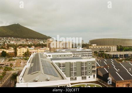 View from ferris wheel of Signal Mountain and stadium Stock Photo