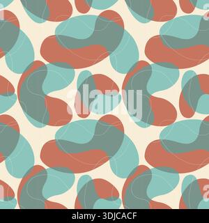 Abstract random spots, camouflage pattern seamless texture, military textile background. Vector illustration Stock Vector