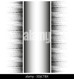 Vertical stripe Vector. Noise texture detail. Gradient grey background. Abstract frame side. Stock Vector