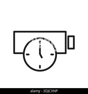Security camera timer. Surveillance schedule Vector. Time recording system. Video monitoring icon. Stock Vector