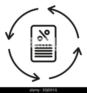 Document cycle symbol. Financial report Vector. Continuous process emblem. Percentage contract icon Stock Vector