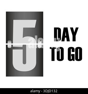 Mechanical five 5. Chronometer flip calendars. Scoreboard timers Vector. Promotional days goes. Professional illustrations. Stock Vector