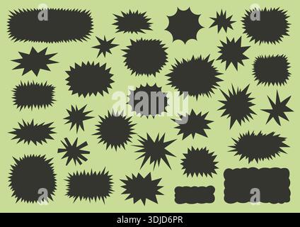 Mid-century pack of different explosion shapes background for text Stock Vector