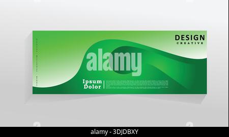 Business design template for web banner, cover header, vector abstract banner web template, green colour banner template. promotion banner tempalate Stock Vector