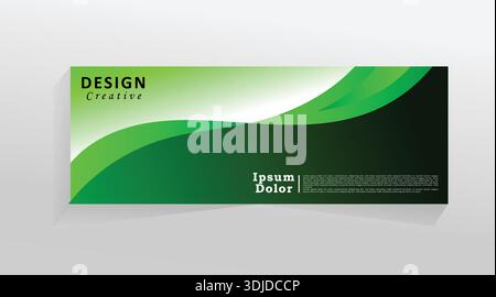 Business design template for web banner, cover header, vector abstract banner web template, green colour banner template. promotion banner tempalate Stock Vector