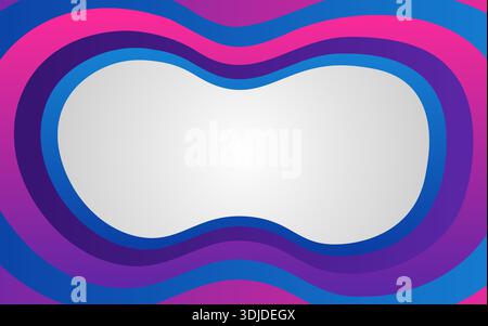 Abstract colorful wave background with frame for text. Vector design template Stock Vector
