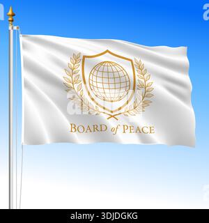 Board of Peace international global organization flag, vector illustration Stock Vector