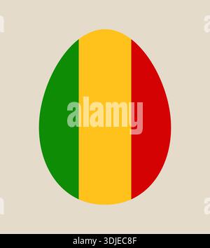 Republic of Mali flag icon designed in a simple circular shape, a patriotic national symbol vector illustration.. Stock Vector