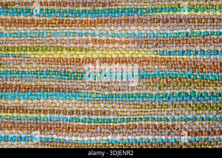 The detail of a colorful knitted blanket fabric Stock Photo