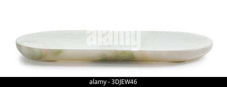 new empty natural stone try isolated on white background Stock Photo