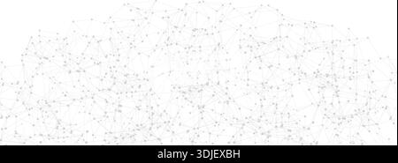 Minimal polygonal network backdrop featuring nodes linked by thin line structures in an abstract style. Stock Vector