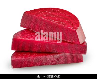 Red beetroot slices isolated on a white background. Clipping path. Stock Photo