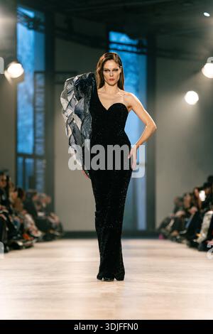 Fashion Stock Photography Sites 2026.Coco Rocha walks the runway durinh the Rahul Mishra Haute Couture Week ...