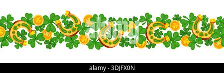 Happy saint Patrick's day holiday border frame Stock Vector