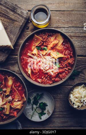 Lasagne soup Stock Photo