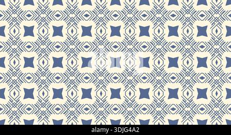 A sophisticated and elegant seamless vector pattern featuring complex interlocking lines and four-pointed star motifs. Stock Vector
