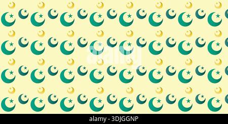 Seamless Crescent Moon and Star Islamic Pattern Background Stock Vector