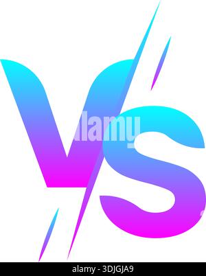 Versus sign Png VS letters with gradient effect vector illustration isolated on white background Stock Vector
