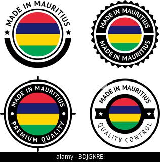 National flag of the Republic of Mauritius Stock Vector