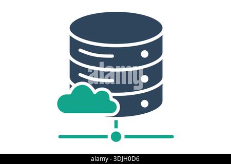 Cloud database icon. solid icon style. icon related to technology. IT support elements vector illustration Stock Vector