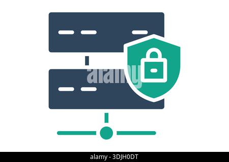 Data security icon. solid icon style. icon related to technology. IT support elements vector illustration Stock Vector