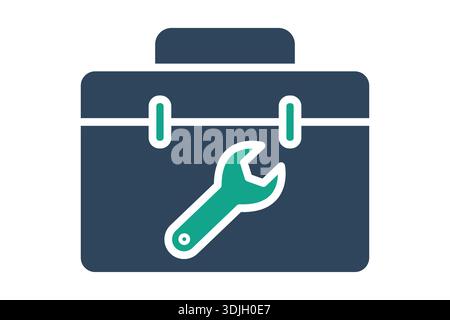 Toolbox icon. solid icon style. icon related to technology. IT support elements vector illustration Stock Vector