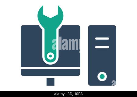 Maintenance icon. solid icon style. icon related to technology. IT support elements vector illustration Stock Vector