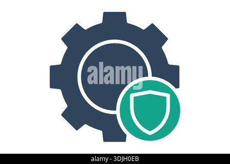 Security system icon. solid icon style. icon related to technology. IT support elements vector illustration Stock Vector