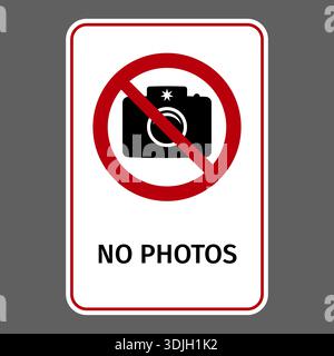 No Photos allowed vector signage Stock Vector