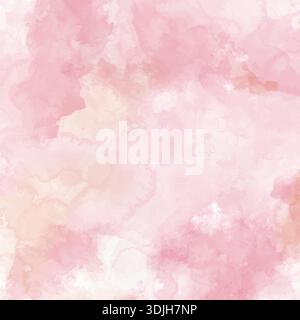 Pastel pink hand painted watercolour background Stock Vector