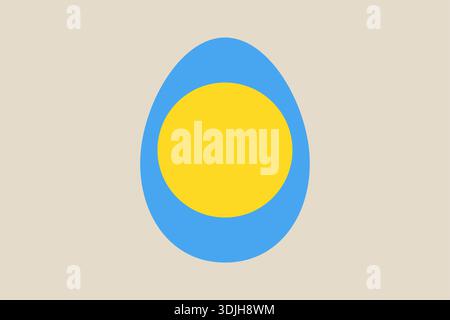 Palauan national flag colors illustrated in a creative egg shape for a modern and minimalist patriotic concept.. Stock Vector