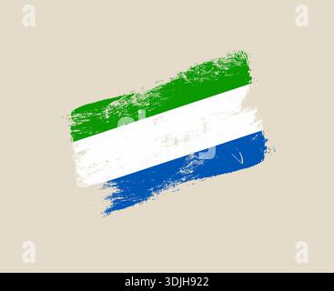 Flag of Sierra Leone with old texture. Vector illustration Stock Vector ...