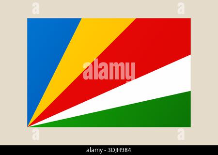 Flag of Seychelles vector icon, the official national symbol of the country, isolated for travel and patriotic concepts.. Stock Vector