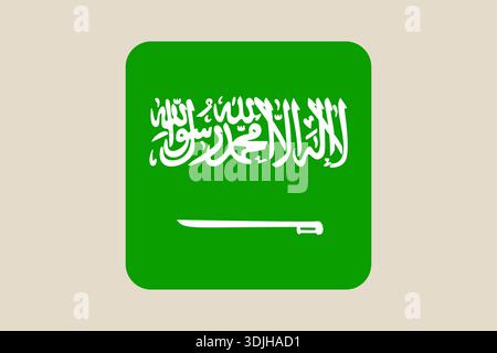Flag of Saudi Arabia presented as a modern vector icon, a simple national symbol for digital media applications.. Stock Vector