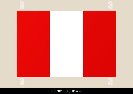 Official Flag of Peru and Maritime Signal Flag U displayed as a simple vector icon for South American patriotism and nautical communication.. Stock Vector