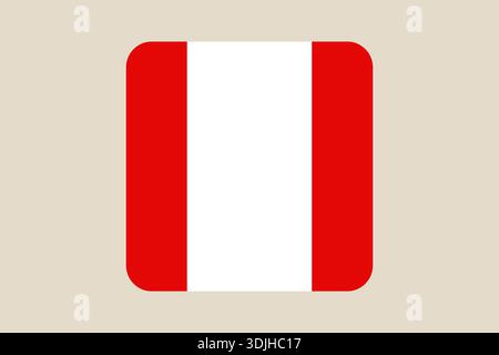 Peru Flag Vector Icon representing the South American nation's official symbol on a simple background for modern web design.. Stock Vector