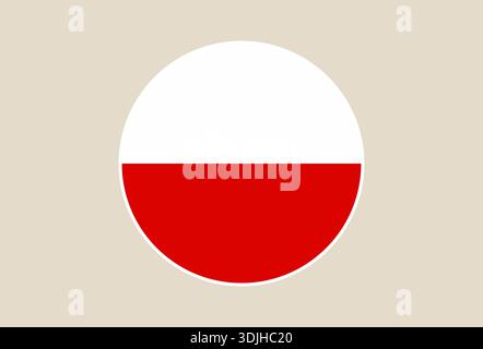 Polish Flag Round Icon Isolated on a Background, a Simple Vector Symbol for National and Patriotic Designs.. Stock Vector