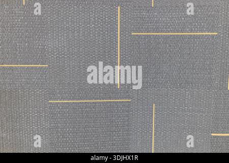 Modern Grey Tapestry with Gold Geometric Lines Texture Stock Photo