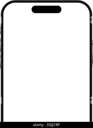 Smartphone device top screen mockup template for social media advertisement. Modern mobile phone isolated design vector illustration Stock Vector