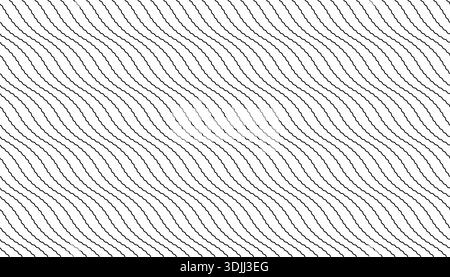A clean, simple background of dynamic, wavy line. This thin line seamless black and white pattern provides a modern, abstract texture perfect for grap Stock Vector